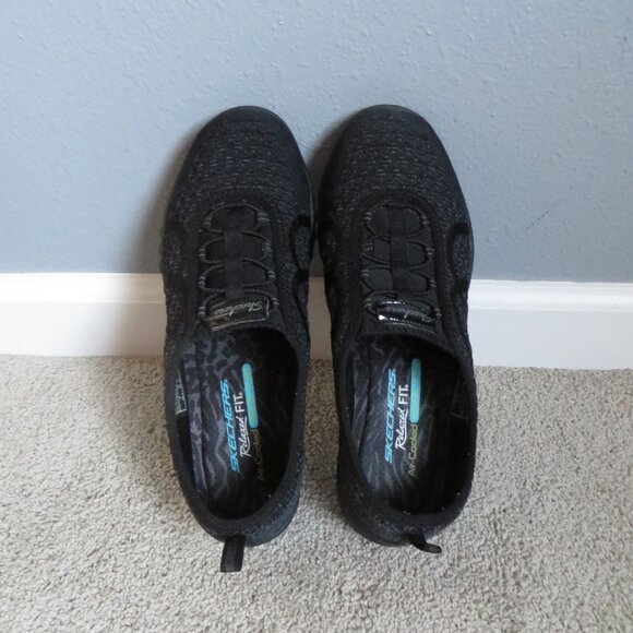 Skechers womens shoes size 8.5 relaxed fit air-cooled memory foam black #23028 - Picture 5 of 10